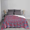 Blankets Untitled Selling Custom Print Flannel Soft Blanket Abstract Geometric Op Art Blue Pink