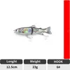 Appât de planeur à 2 sections de 7 pouces, leurre de pêche articulé de bonne qualité, swimbait pour la pêche en eau salée, section de leurre swimbait hardlure, leurres de pêche