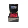 Suministros para fiestas, pantalla de vídeo profesional de 4,3 ", caja de regalo envuelta en joyería sorpresa con flores de vida eterna