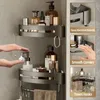 Bathroom Shelves Shelf No Drilling Aluminum Above The Toilet Wall Mounted Organizer Shampoo Storage Rack Kitchen Accessories 231031