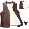 Gilet da uomo Scollo a V monopetto Gilet tinta unita Vintage Casual Wilderness Stile motociclistico Ecopelle C100