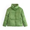 Dames dons 2023 winter dames groene oversize parka's dikke katoenen jas met lange mouwen vrouwelijke gewatteerde overjas