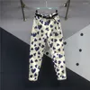 Women's Jeans Love Printing For Women 2023 Spring And Autumn Versatile High Waist Carrot Trousers Curling Harem Pants