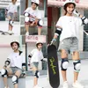 Skate Beschermende Uitrusting 6 stks/set Professionele Rolschaatsbeschermer voor Tieners Volwassenen Fietsen Rotsklimmen Knie Elleboog Pols Hand Beschermende Uitrusting Q231031
