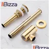 Drains Iibizza Basin Pop Up Gold Brass Bottle Trap Bathroom Sink Siphon With Kit P-Trap Pipe Waste Hardware 230414 Drop Delivery Home Dhboe