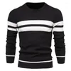 Pulls pour hommes Automne Hiver Pull pour hommes à manches longues O-Cou Pull chaud Mode Casual Patchwork Vêtements Qualité Hommes