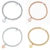 Dameskettingen Modearmbanden Tiff Bangle Liefde Hartvormig Hanger Handketting Vrouwelijk Tiffanjewelry S925 Zilver Vriendin Handchains Damesarmband Zy2b