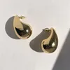 Dangle Earrings Teardrop for Women Simple Waterdrop Chunky Metal Real Gold 도금 Bottega Drop Earring Jewelry Gifts