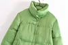 Dames dons 2023 winter dames groene oversize parka's dikke katoenen jas met lange mouwen vrouwelijke gewatteerde overjas