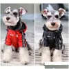 Abbigliamento per cani Cappotto impermeabile per animali domestici Giacca da esterno Felpa con cappuccio riflettente Il viso Impermeabile per piccole medie grandi S 210604 Drop Deli Otrzv