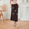 Юбки Wsevypo, длинные юбки с бантом в стиле ретро для женщин, винтажная гранж-харадзюку, эстетичная одежда со шнурком на средней талии