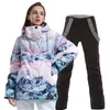 Andra sportvaror Vattentäta skiddräkt för kvinnor Färgglada jackor eller byxor Snö bär utomhus snowboardkläder Girl's Fashion Winter 231030