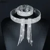 Classique élégant gland cristal bijoux de mariée ensembles africain strass collier de mariage boucles d'oreilles Bracelet ensembles accessoires de mariée pour mariage CL2860