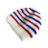 Wool Knitted Striped Winter Hat Baby Girls Newborn Warm Woolen Color Bonnet Blue Red Wihite Stripe Knit Beanie Infant Skullcap