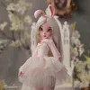Dolls Kacey BJD Doll 14 med Tiny Fangs och Lace Shaggy Dress Bunny Fullset Professional FaceUp Toys 231031