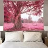 Tapestries Cherry Blossom Print Tapestry Bohemia Room Decoration Korean Style Dorm Essentials Wall Pendant