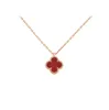 Fashion Van-Clef & Arpes Necklace luxury 4/Four Leaf Clover Four Grass Necklace Women's Light Luxury Gold Thick Plating 18K Rose High Grade Sense Jewelry High quality