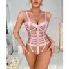 2023 Nieuwe Roze Hoge Taille Een Stuk Sexy Ondergoed Voor Vrouwen Tie-Geverfd Met Hot Diamond Ontwerp mooie Vrouwen Lingerie Sexy Underwe