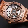 AP Swiss Relógios de pulso de luxo Royal Ap Oak Series Modelo 15500 Máquinas automáticas masculinas 41mm calibre 18k ouro rosa conjunto completo