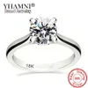 YANHUI avec certificat de luxe Solitaire 2 0ct zircone diamant bagues de mariage femmes pur 18 K or blanc argent 925 bague ZR128277S