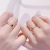 Rose Gold Rvs Crystal trouwring Vrouw Sieraden Liefde Ringen Mannen Belofte Ringen Voor Vrouwelijke Vrouwen Gift K3