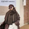 Scarves Fashion Soft Houndstooth Cashmere Scarf Women Winter Long Pashmina With Short Tassel Female Doublesided Thick Shawl Ladies Q231031