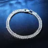 Superbe nouvelle arrivée de bijoux de luxe uniques en or blanc 18 carats remplis de topaze blanche CZ diamant pierres précieuses femmes bracelet G274Q
