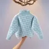 Pullover Girl Sweater 2023 Autumn and Winter Model Imitation Mink Velvet Plus Small Girls 'Foreign drakar 231030