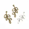 Charms 40Pcs 41 18.8MM Hollow Branches Antique Silver Plated Bronze Color Leaf Pendant DIY Accessories