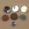 BoYuTet 50 pièces 6 couleurs 25MM rond Cabochon Base réglage broche blanc lunette plateau bijoux à bricoler soi-même accessoires 214O