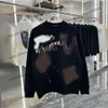 xinxinbuy erkekler tasarımcı kapüşonlu sweatshirt el çizilmiş grafiti mektup baskı uzun kollu kadınlar mavi siyah gri s-2xl