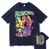 Men's T-Shirts Marino Morwood Ronaldinho Double Sided Graphic Tshirt Male Hip Hop Tee Oversized T Shirt Streetwear Men Fashio271A