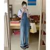 Jeans pour femmes Rétro Bleu Salopette Femmes Printemps Automne Pantalon à bretelles Casual Lâche Taille Haute Denim Pantalon Mode Combinaison Streetwear