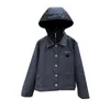 Couples Hooded Double Layer Cotton Padded Coat Contrast Color Design Casual Outdoor Fashion Jacket