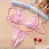 Seksi Set Hilovable-Sexy eğlenceli iç çamaşırı 3 noktalı açık menzil bikini dantel pijamalar tanga 2 parçalı hediye damla dağıtım giyim dha5e