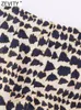 Spódnice Zevity Women Vintage Geometryczne nadruk Netkted mini sarong spódnica Faldas Mujer żeńska frezowanie frędzle swobodne zamek błyskawiczne qun4078 231030