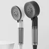 Badrum duschhuvuden högt tryck filter vattenhuvud svart vit justerbar handhållen duschar som sparar duschhuvudtillbehör 231030