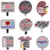 Newest Custom Key Ring Nurse Rhinestone Retractable ID Holder For Name Card Accessories Badge Reel With Alligator Clip311M