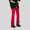 Damesjeans Punk Gestapeld Wit Recht Y2K Grunge Broek Herenmode Hip Hop Kpop Dames Katoen Oude Lange Broek Ropa Hombre 231031