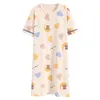 Kvinnors sömnkläder sommarnattklänning med bröstkudde stickad bomull Kvinnor Pyjamas Set hemklänning för unga flickor