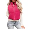 Damesvesten Kimydreama Dames Herfst Winter Warm Vest Jas Effen Kleur Opstaande Kraag Mouwloze Rits Corduroy Jas Met Zakken