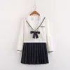Uniformes scolaires japonais d'été et d'automne pour filles, hauts de marin mignons + jupe plissée, ensembles complets de costumes Cosplay JK série B65289A