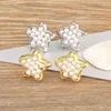 Ohrstecker AIBEF Vintage Perle Sternform Damenschmuck Kupfer Süße elegante Accessoires Hochzeitstag Geschenk Alltagskleidung