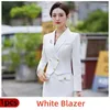 Two Piece Dress Luxury Women 2 Set White Blue Black Long Sleeve Blazer Midi Skirt Office Ladies Work Wear Female Formal Suit Sets