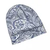 Berets Bonnet Hats Paisley Style Men Women's Thin Hat Blue Floral Design Background Autumn Spring Warm Cap Beanies Caps