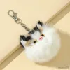 Mobiltelefonkedjan Ny imitation Rabbit Hair Little Cat Pend Pälspåse Bil Pendant Cute Animal Plush Keychain R231031