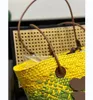 Дизайнерская сумка 23ss Anagram Basket с вышитой травой, тканая сумка для покупок Овощная корзина, пляжная сумка, праздничная сумка-тоут, сумка подмышки fashionbags688