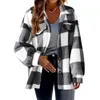 Mélanges de laine pour femmes hiver automne élégant bouton manteaux amples Plaid femmes à manches longues poche manteau style décontracté revers survêtement bureau dame S-XXL 231031