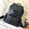 12A Совершенно новый зеркальный качественный дизайнерский средний рюкзак Trio 33 см, мужские холщовые сумки с покрытием, сумки с двойным ремнем, сумка с клапаном на плечо, роскошные черные сумки