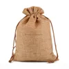 Eco-Friendly Mini Burlap Jute Sackcloth Linen Drawstring Bags Jewelry Pouches Bag Christmas Gift Packaging Bags Customized